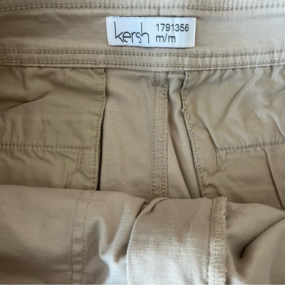 Kersh Khaki Belted Skirt Size M Cotton Tencel Stretch Pockets Casual Workwear - Picture 7 of 14